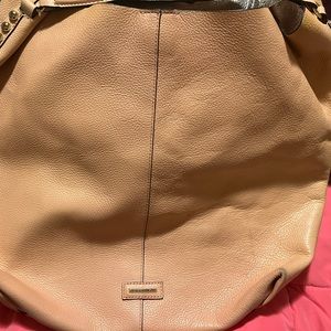 Rebecca Minkoff tan leather large shoulder bag with grommets
